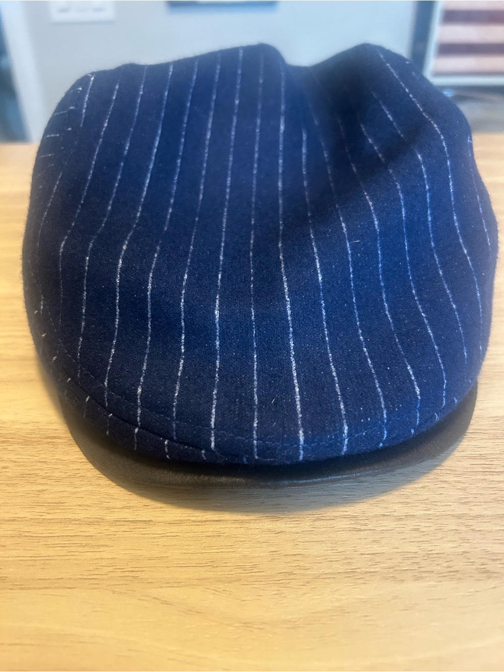 Boston Scally Co Speakeasy Navy Pinstripe Flat Cap S⁠